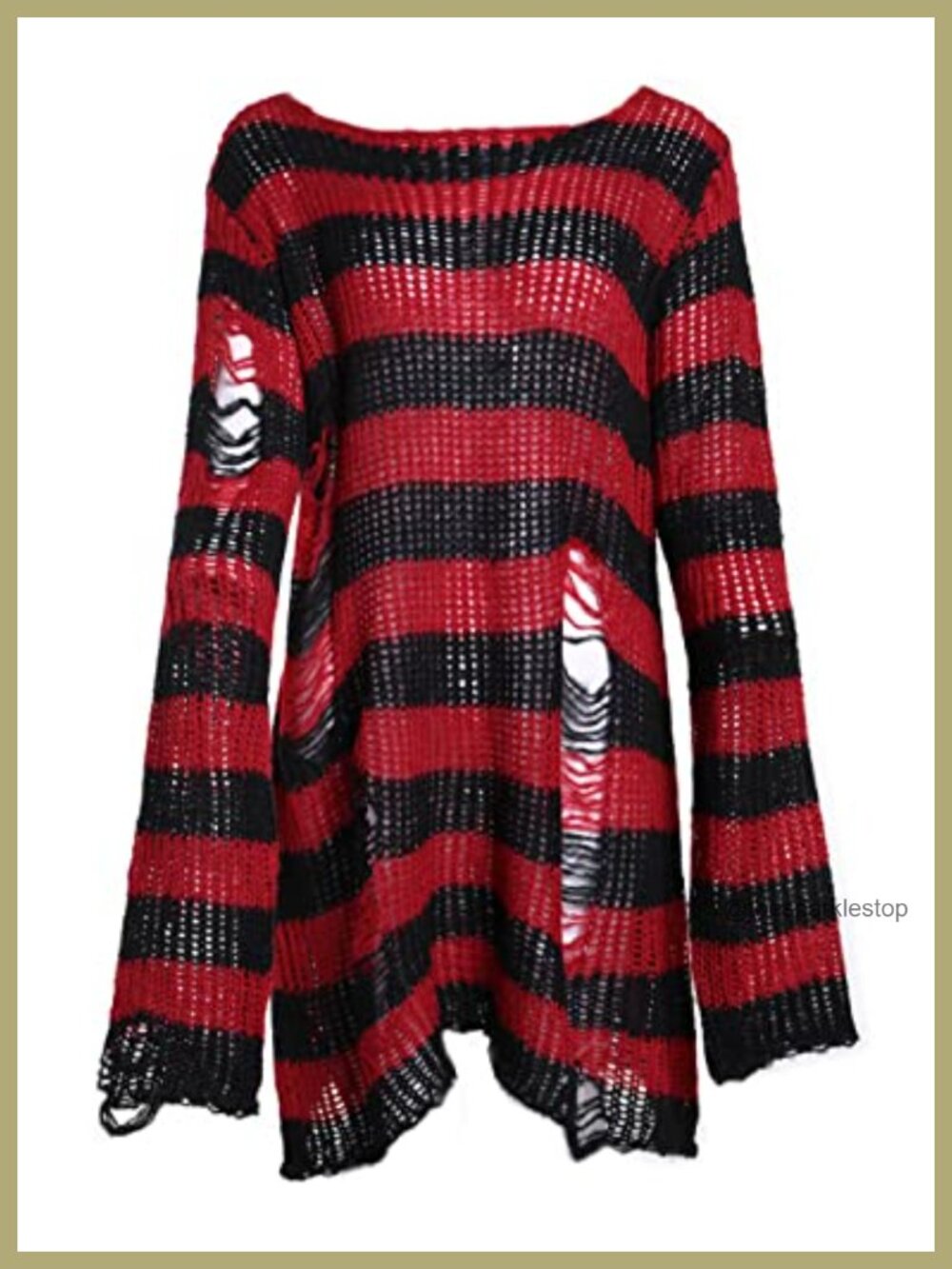 Gothic Oversized Knit Sweater Hollow Out Punk Pullover Women